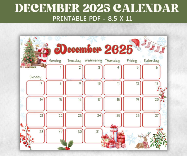 Christmas Countdown Calendar 2025 Printable Free