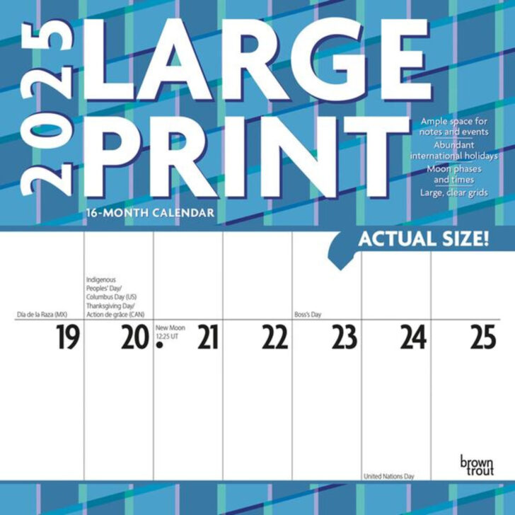 Free Printable Large Calendar 2025