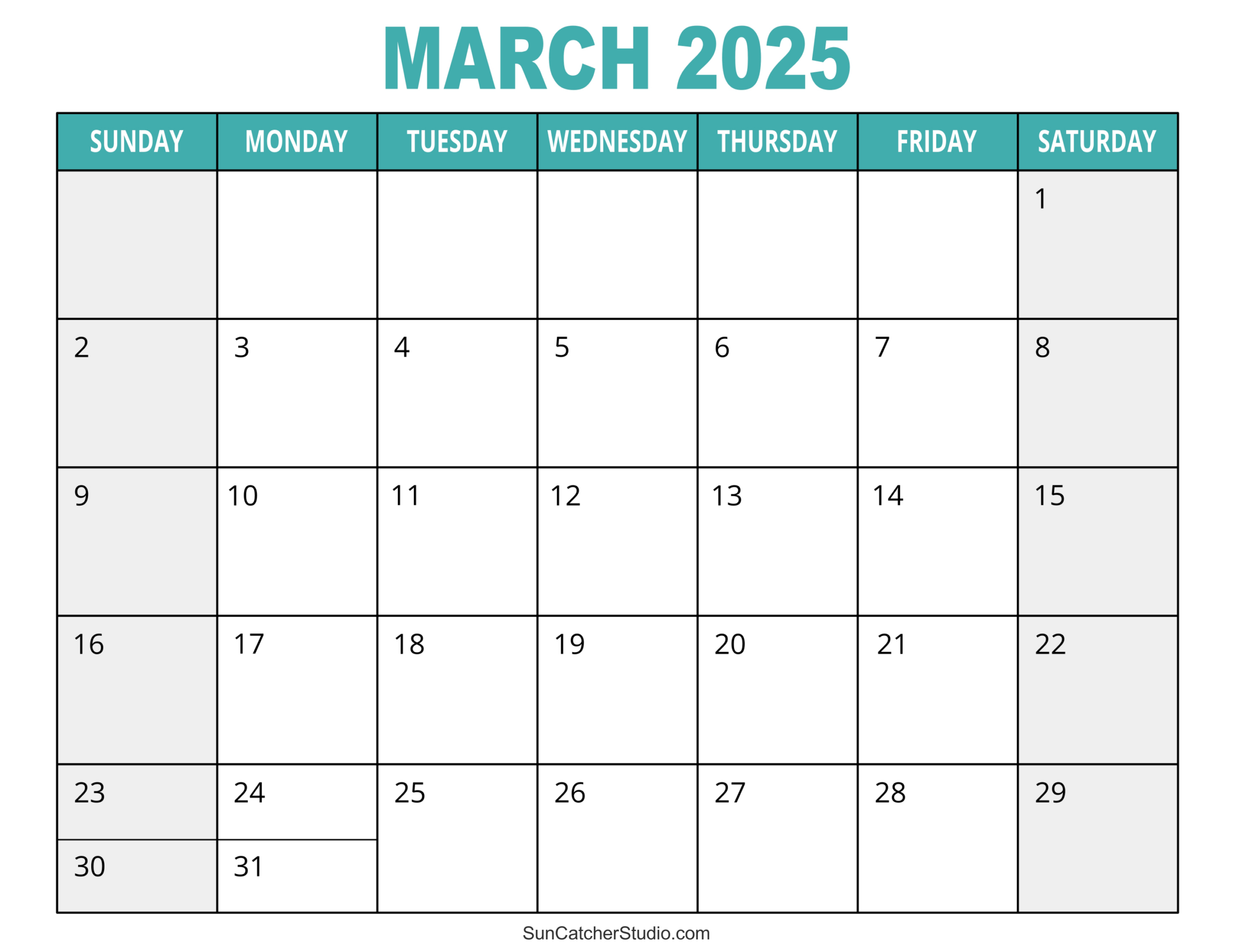 March 2025 Calendar (Free Printable) – Diy Projects, Patterns with regard to 2025 Month Calendar Printable Free