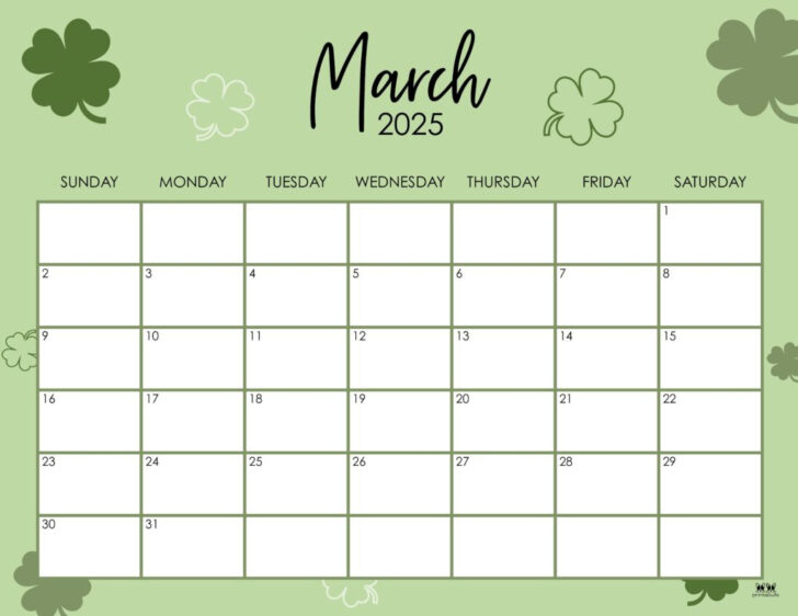 Calendar March 2025 Printable Free