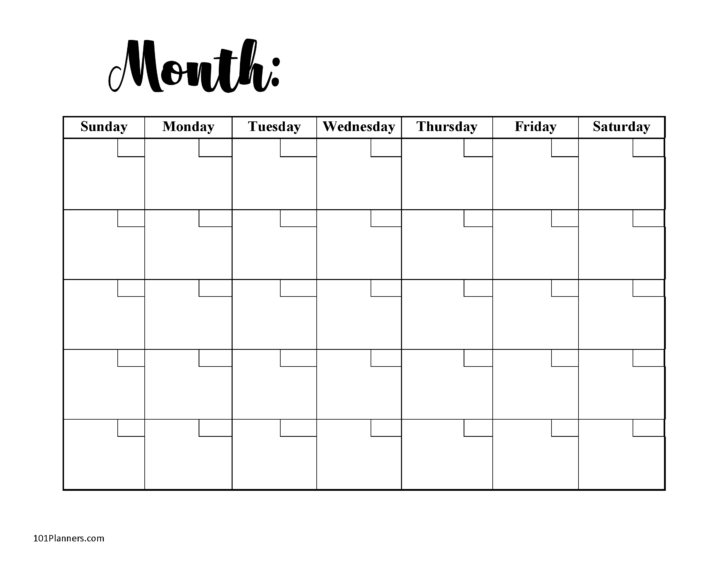 Free Printable Calender Pages