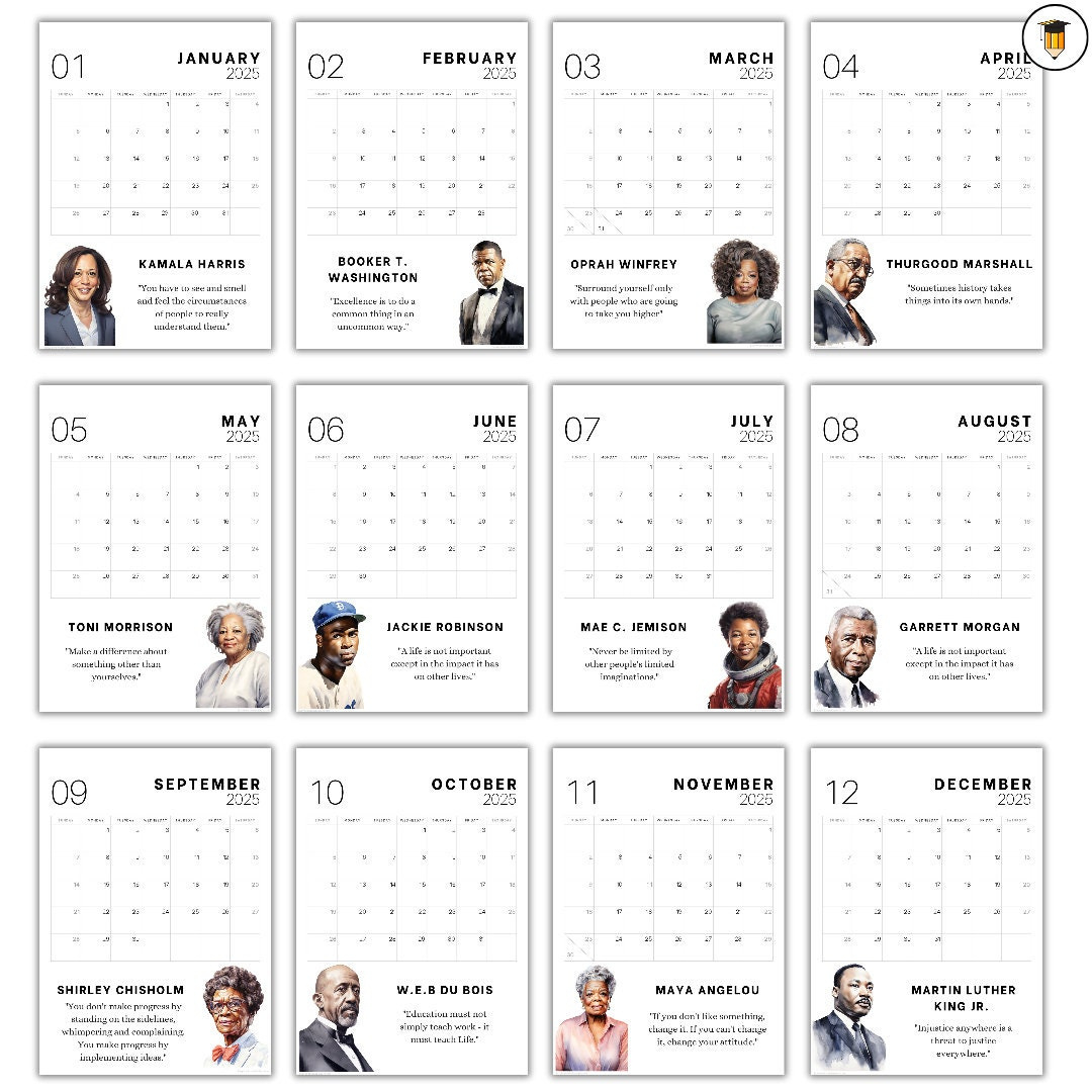 Physical Copy: 2025 Black History Calendar | Display | Black regarding Black History Calendar 2025 Printable