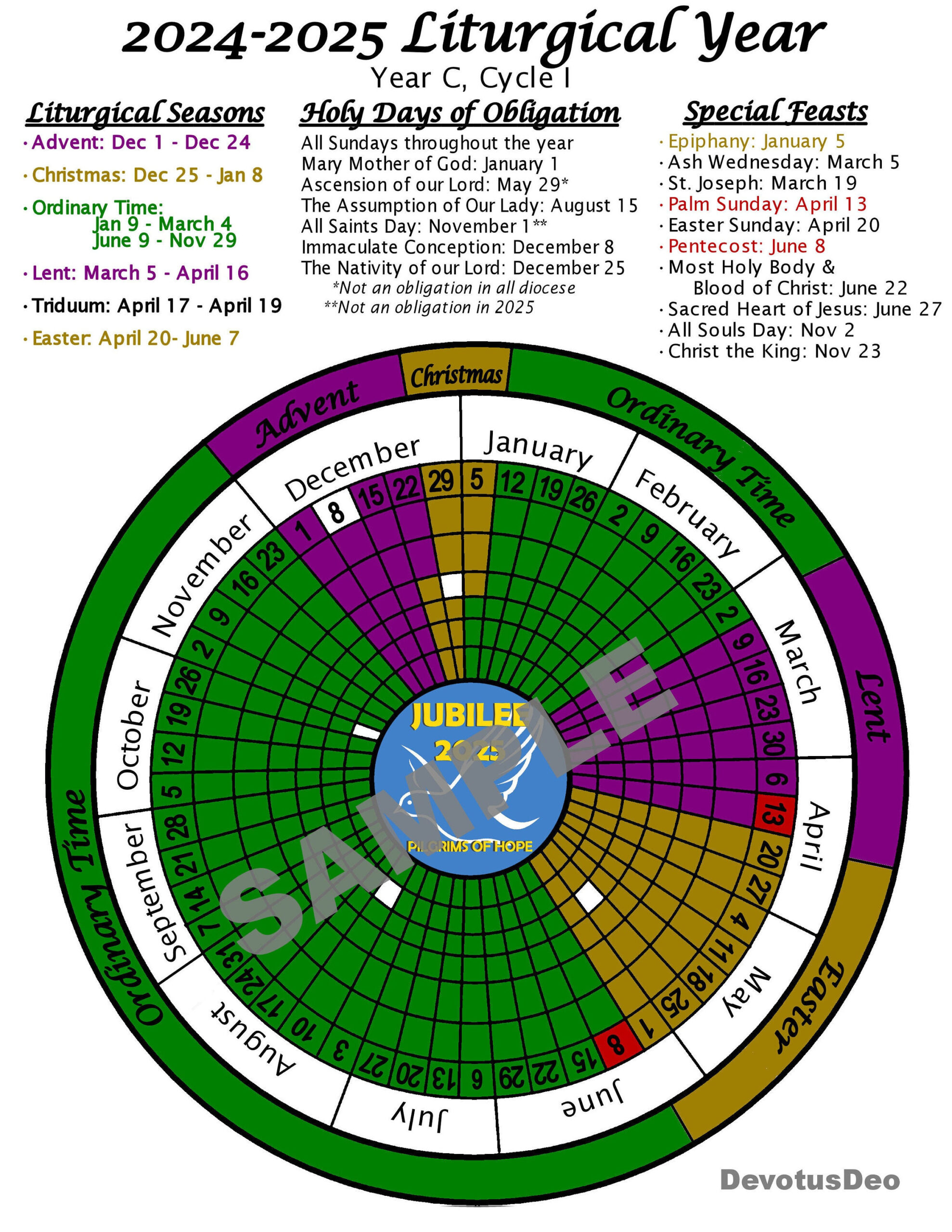 Printable 2025 Liturgical Calendar, Downloadable Catholic intended for 2025 Liturgical Calendar Printable