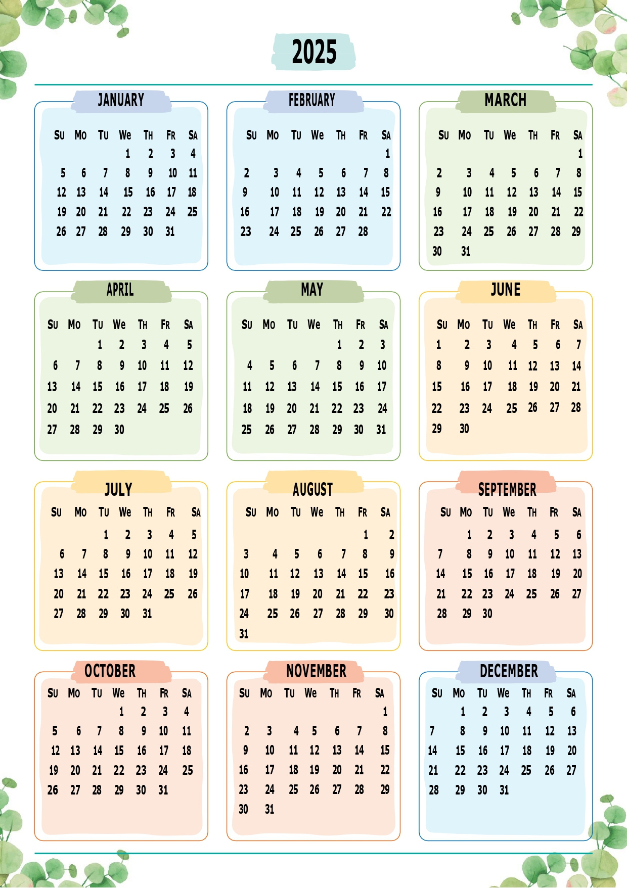 Printable Calendar 2025 One Page With Holidays (Single Page) 2025 in 2025 Schedule Calendar Printable