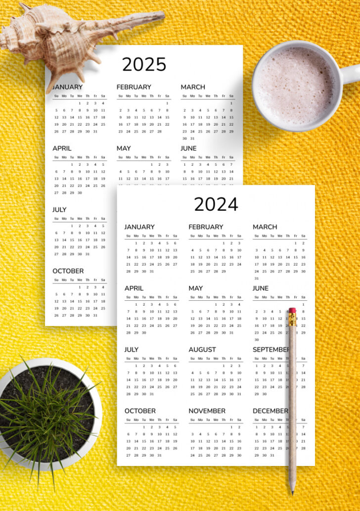 2 Year Printable Calendar