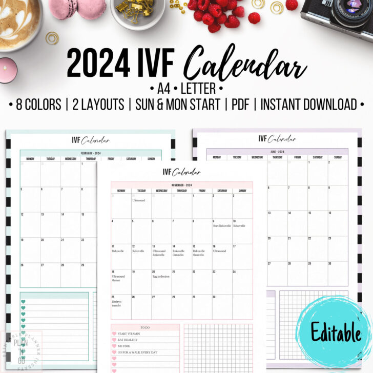 Free Printable Ivf Calendar 2025