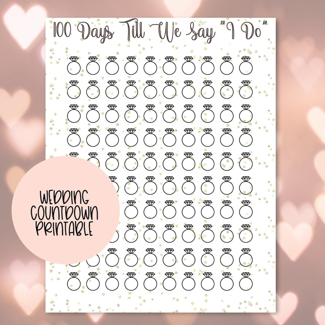 Printable Wedding Countdown 100 Days Till We Say I Do - Etsy within Printable Wedding Countdown Calendar 2025