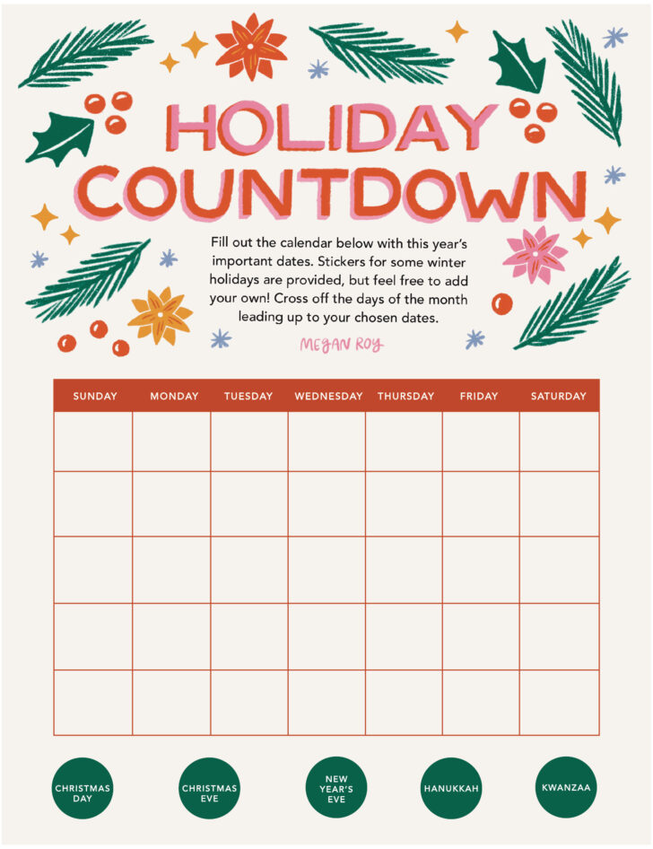 Countdown Calendar 2025 For Christmas Printable