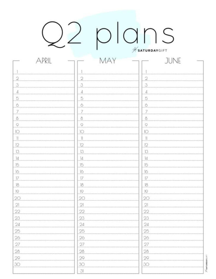 12 Week Calendar Printable