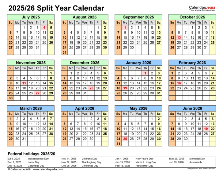 Printable 2025 and 2026 Calendar with Holidays