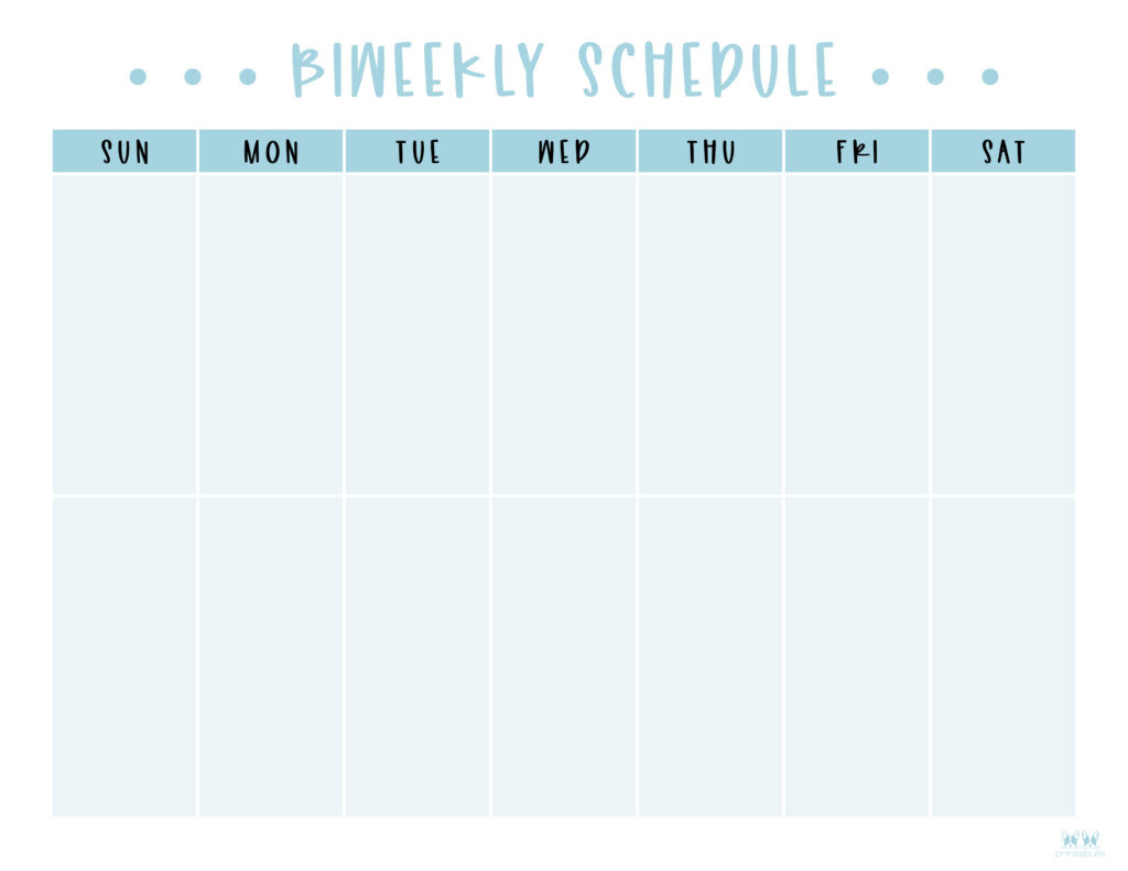 Two Week Planners - Free Printables | Printabulls inside Blank Two Week Calendar 2025 Printable