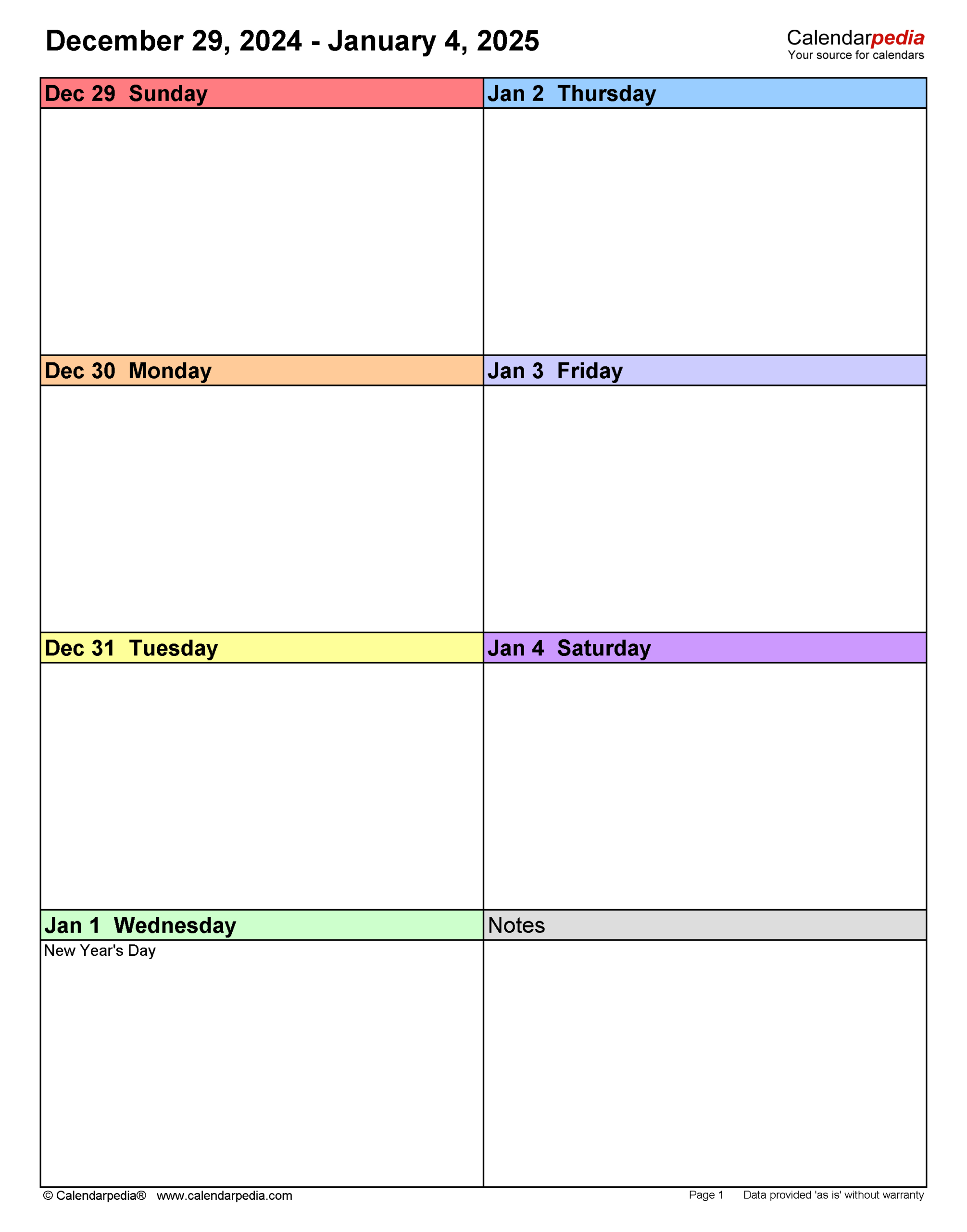 Weekly Calendars 2025 For Pdf - 12 Free Printable Templates for Blank Printable Weekly Calendar 2025