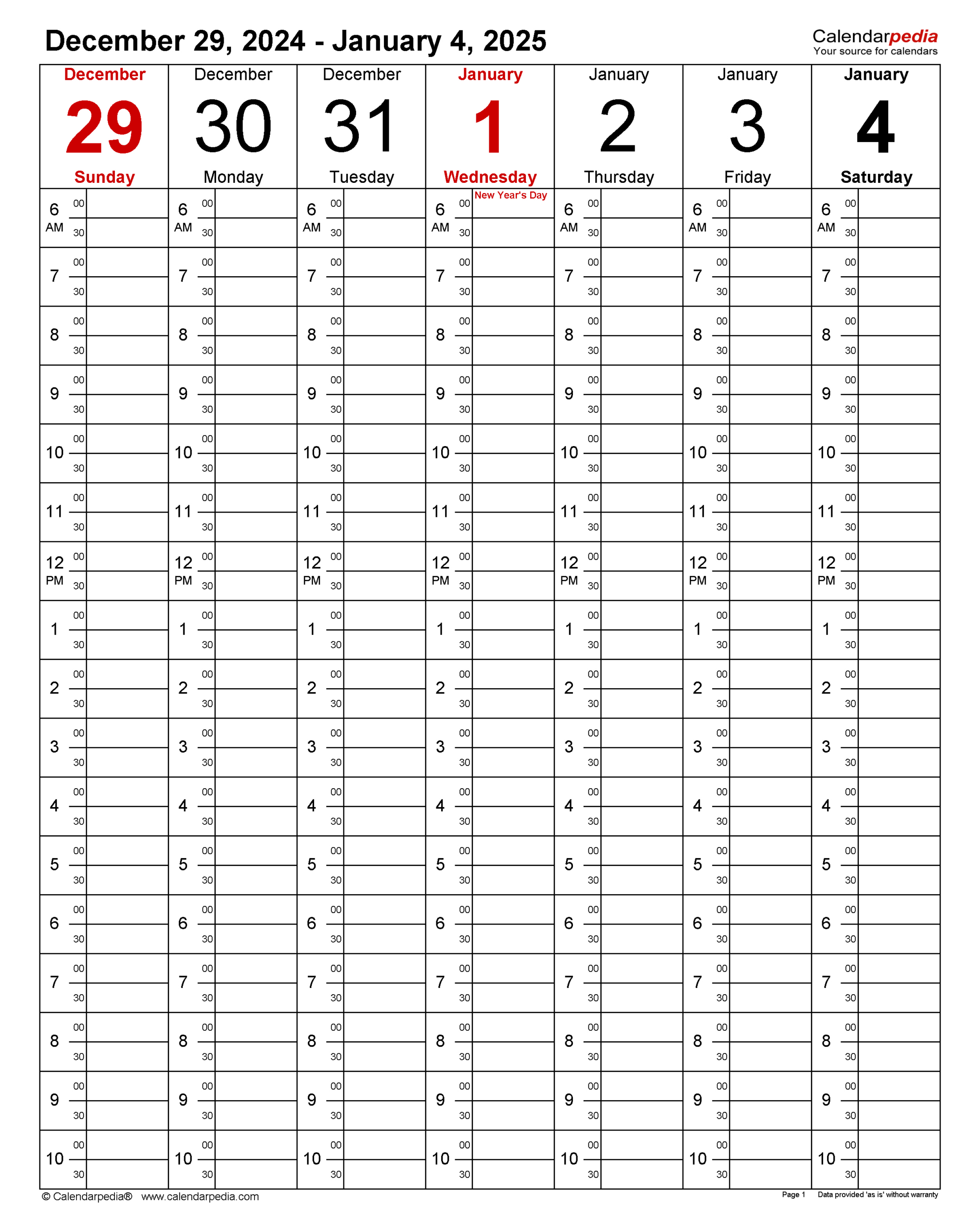 Weekly Calendars 2025 For Pdf - 12 Free Printable Templates for Printable Hour By Hour Calendar 2025